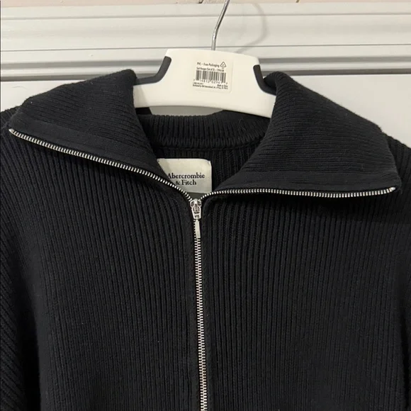 Abercrombie & Fitch A&F Double Zip Cardigan - Black size S - Picture 3 of 9